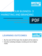 BUILDING A BUSINESS-MARKETING AND BRANDING