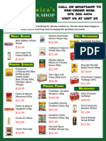 Jamaica's Tuck Shop Price List