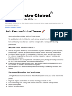 Electro Global Official Accouncement for Hiring