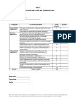 GEC 5 Evaluation for Topic Presentation