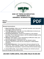 General Science December Exam paper 1 2024-2