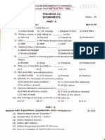 12th Economics 1st Mid Term Exam 2022 Question Paper Tenkasii District English Medium PDF Download