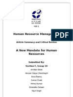 HRM - A New Mandate For Human Resource - Section F - Group 10 - Assignment