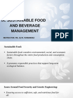 LESSON - 9 Sustainable Food and Beverage Management