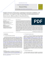 Analysis of Sources of Innovation, Technological Innovation Capabilities, And Performance