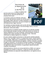 Administración Infracciones de Tránsito para el departamento de Flota Auditores del PIlar SA