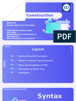 Compiler Construction Week 04 Syntax Analysis I)