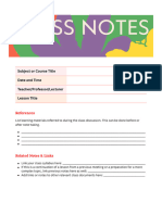 Class Notes Template