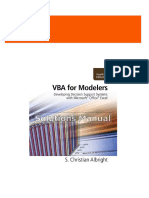 Immediate download VBA for Modelers Developing Decision Support Systems 4th Edition Albright Solutions Manual all chapters