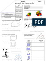 De la géométrie dans l’espace au plan - Evaluation