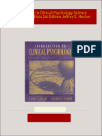 Introduction to Clinical Psychology Science Practice and Ethics 1st Edition Jeffrey E. Hecker download pdf