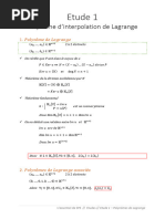 Etude 1 - Polynôme d'interpolation de Lagrange