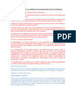 DISCURSO SOBRE LA CARRERA DE ADMINISTRACIÓN DE EMPRESAS