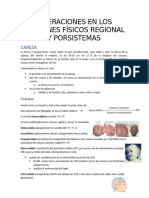 Alteraciones en Los Exámenes Físicos Regional y Porsistemas