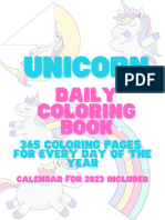 Unicorn Daily Coloring Book - 365 Unicorn Themed Pages for Every Day of the Year (Printable, PDF Download)