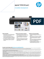 especificacoes tecnicas impressora plotter HP T250