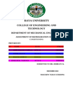 REFRIGERATION ASSIGNMENT