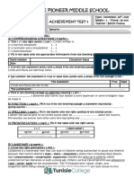 Devoir de Contrôle N°1 Collège pilote - Anglais - 9ème (2023-2024)  Mr BECHIR FRAOUA