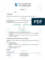 TEMA 2. MATEMÁTICAS ACCESO A ICADE. PARTE TEÓRICA