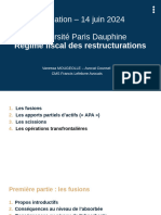 Formation Paris Dauphine - Fiscalité Des Restructurations - Juin 2024