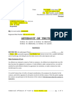 AFFIDAVIT OF TRUTH template