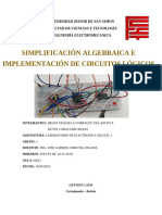 Simplificación algebraica e implementación de circuitos lógicos