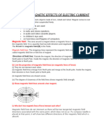 MAGNETIC EFFECTS OF ELECTRIC CURRENT- NOTES