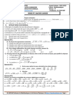 Td Racine Carree Et Theoreme de Thales 2022-2023