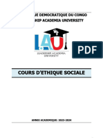 Cours d'Ethique Sociale L1 Prof. N'KWIM 2021