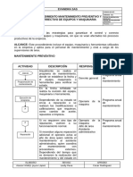 PROCEDIMIENTO MANTENIMIENTO PREVENTIVO Y CORRECTIVO DE EQUIPOS Y AMQUINARIA