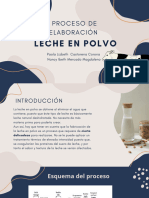 Proceso de elaboración  de leche en polvo 