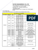 韩国品牌滤芯LAFIEN Filter List