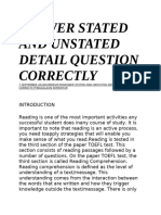 ANSWER STATED AND UNSTATED DETAIL QUESTION CORRECTLY