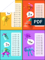 Poster Matematika Tabel Perkalian 1x Karakter 3D Kuning (21.5 x 33 Cm)