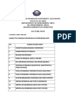 Research Methodology Note Latest 2