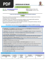 Shekhar Kumar CV