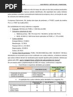 Caso Prático 1 Sistema de Custeio ABC e Tradicional