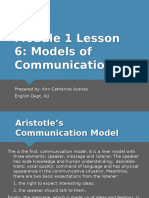 Module 1 Lesson 6-Models of Communication (1)