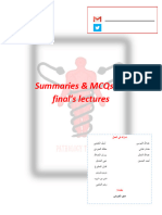 Summaries and MCQs for final's lectures