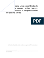 experiência de percepção sonora sobre tempo, espaço, culturas e temporalidades no Ensino Médio