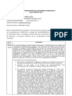 Formato Entrega Informe Consultorio Segundo Corte -- Responsabilidad Medica