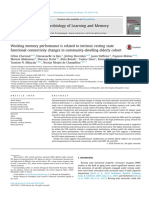 Working Memory Performance is Related to Intrinsic Resting State Functional Connectivity Changes in Community-dwelling Elderly Cohort