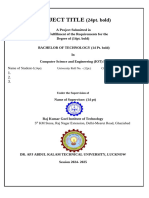 format for project Report