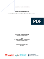 Stranger-Johannessen, E. (2017). Africa Language and Literacy A Landscape Review of Language and Literacy Research in African Contexts. Springer