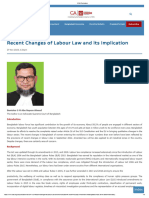 Bangladesh - Recent Changes of Labour Law and its Implication - ICAB Publication