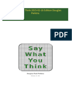 Get Say What You Think 2015-02-16 Edition Douglas Perkins free all chapters