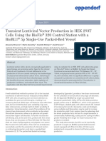 Fermentors Bioreactors Application Note 411 BioFlo 320 Transient Lentiviral Vector Production HEK 293T Cells BioFlo 320 Control StationBioBLU 5p Single Packed Bed Vessel