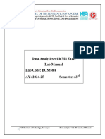 Data Analytics with MS Excel Lab Manual Full 2024-25