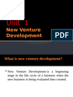 Unit 1- New Venture Development