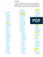 ++Lista de Valores Personales